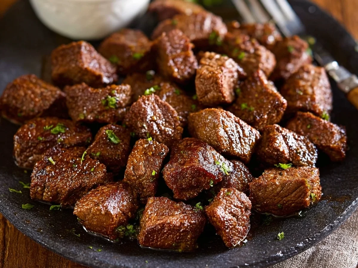 Juicy Air Fryer Steak Bites with Garlic Herb Butter - Image 2