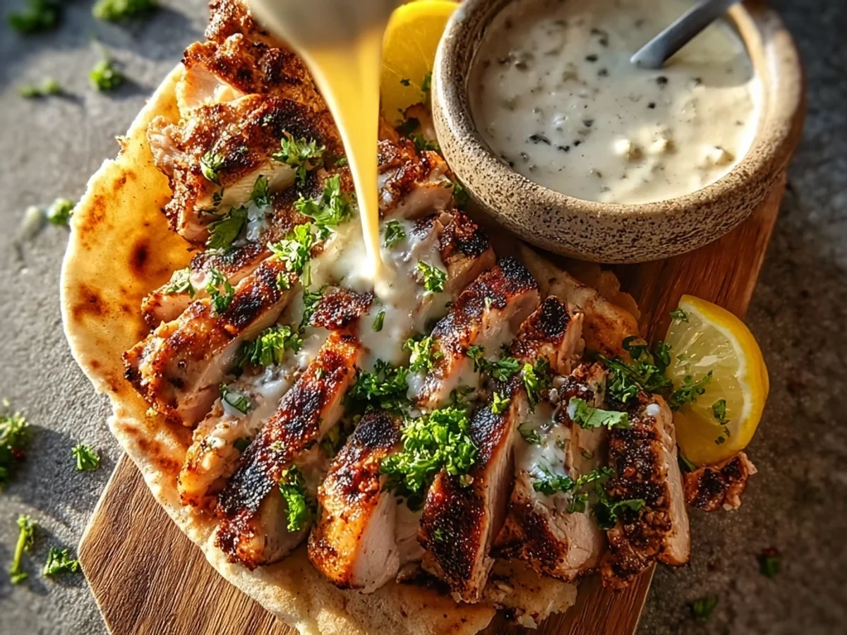 Juicy Chicken Shawarma with Creamy Garlic Sauce - Image 1