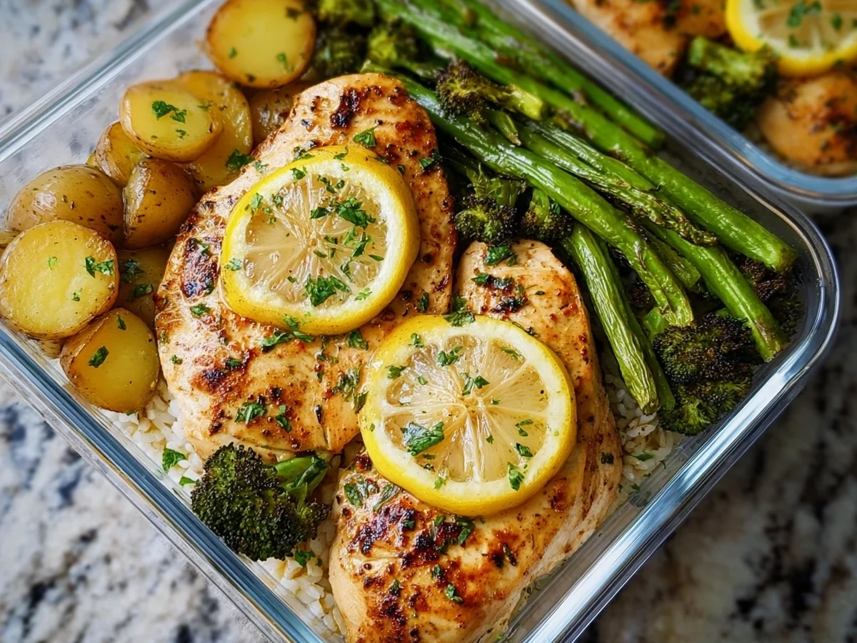 Lemon Garlic Chicken Bowls: 35g Protein Meal Prep - Image 1
