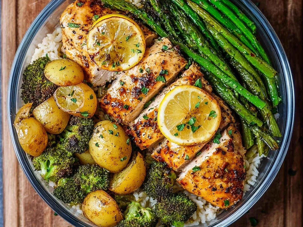 Lemon Garlic Chicken Bowls: 35g Protein Meal Prep - Image 2