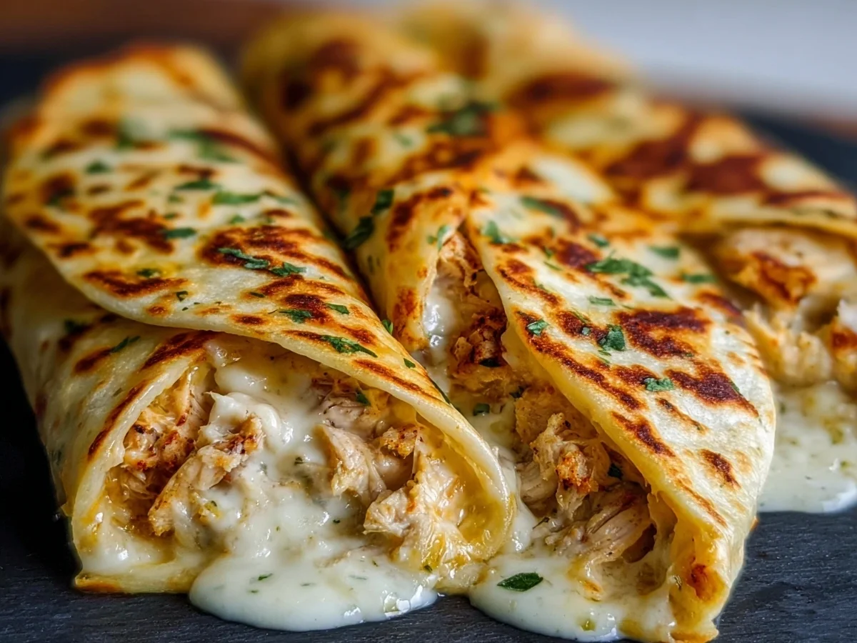 Low Carb Cheesy Garlic Chicken Wraps: Quick Keto - Image 1