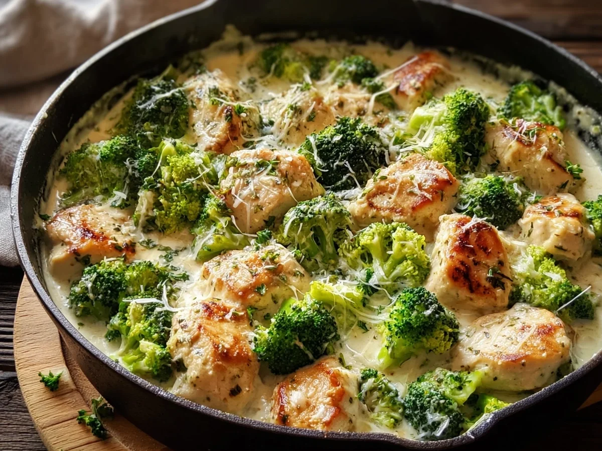 Low-Carb Chicken Alfredo Broccoli Skillet - Image 2