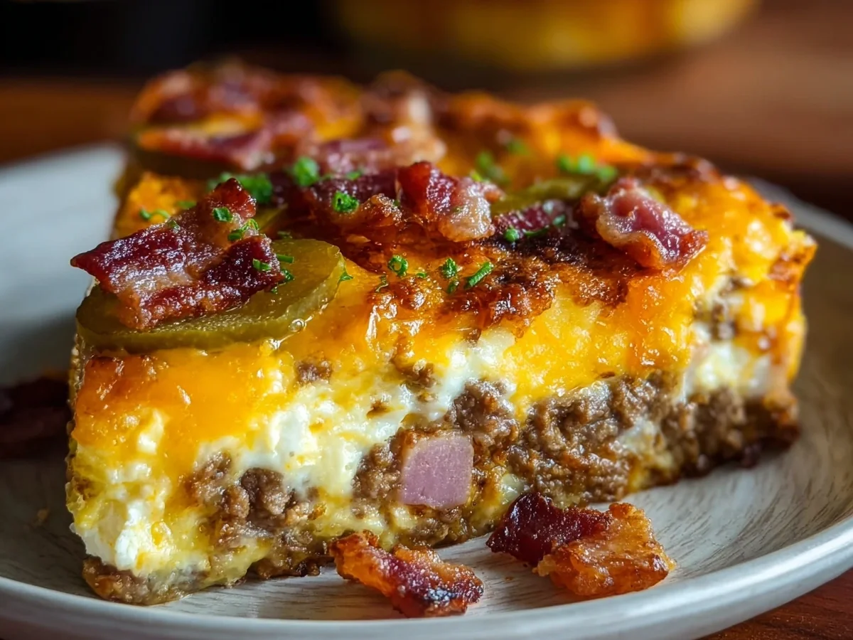 Low Carb Turkey Ham Cheeseburger Casserole Recipe - Image 1