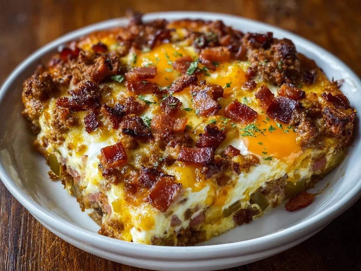 Low Carb Turkey Ham Cheeseburger Casserole Recipe - Image 2