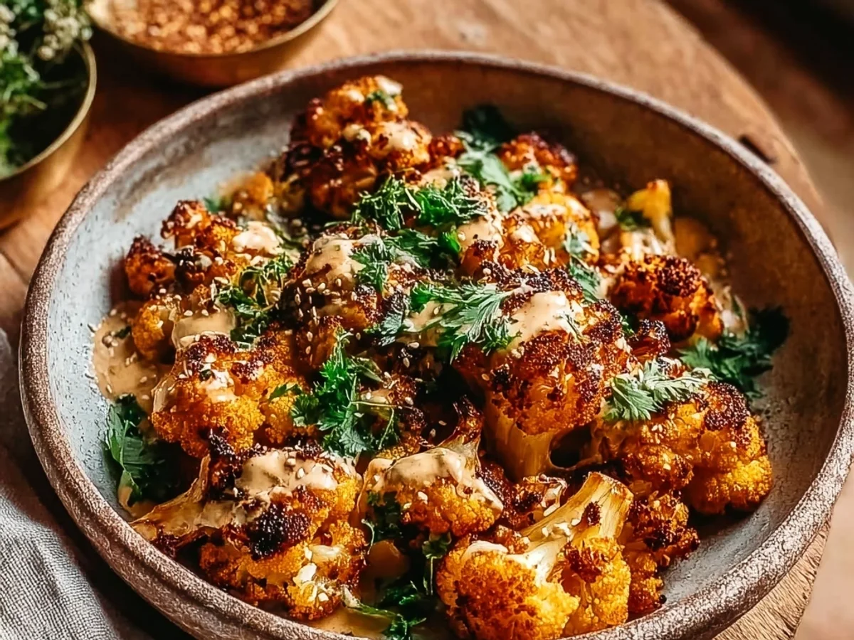 Moroccan Cauliflower with Tahini Honey Drizzle - Image 1