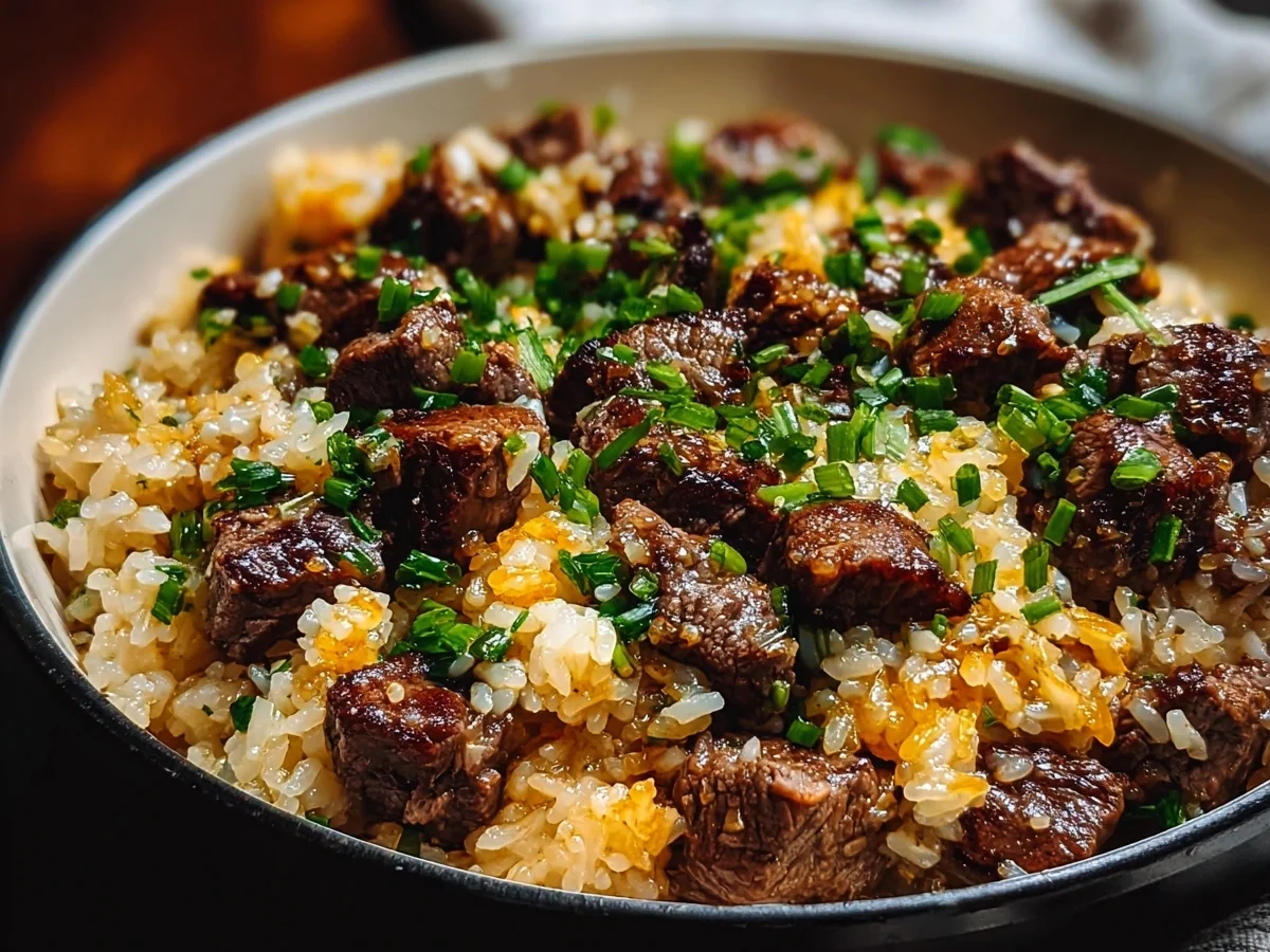 One-Pan Garlic Butter Beef Rice: Quick Dinner - Image 1