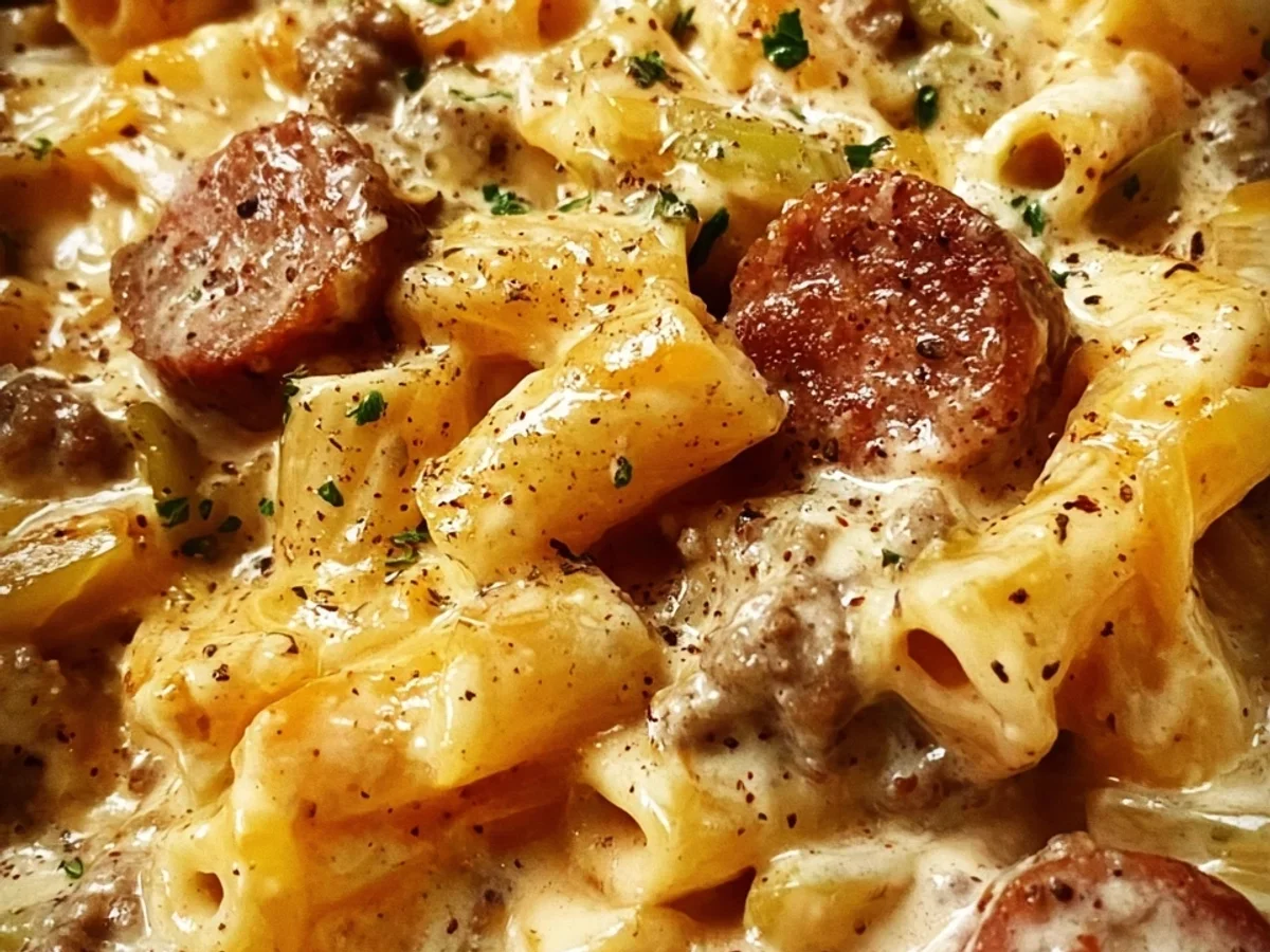 One Pot Creamy Cajun Beef Sausage Pasta - Image 2