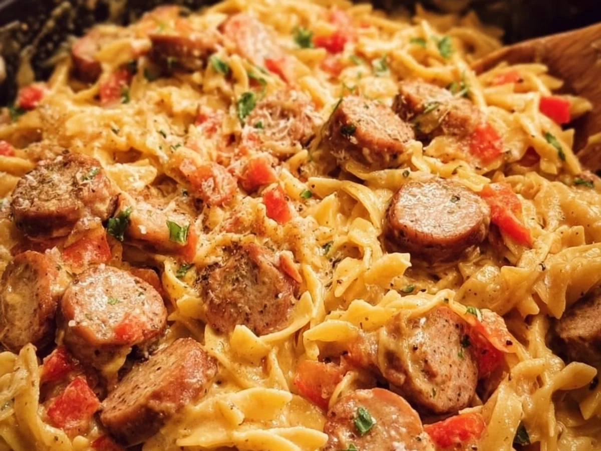 One Pot Creamy Cajun Turkey Sausage Pasta - Image 1