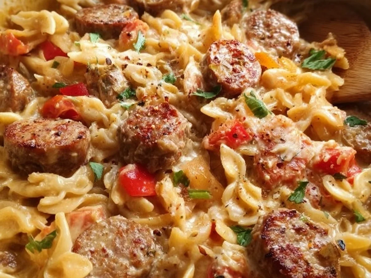 One Pot Creamy Cajun Turkey Sausage Pasta - Image 2