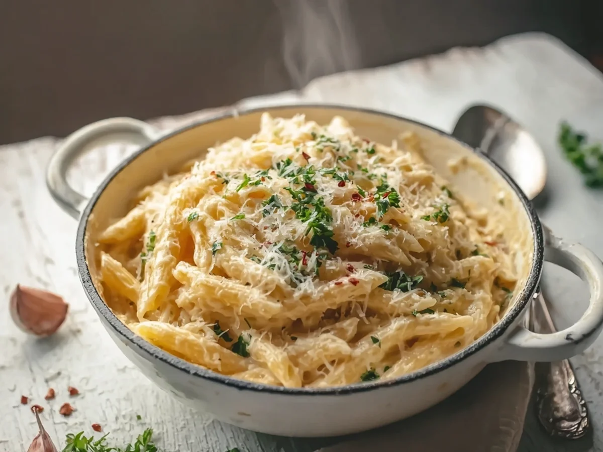 One Pot Creamy Garlic Pasta: Easy Weeknight Comfort - Image 1