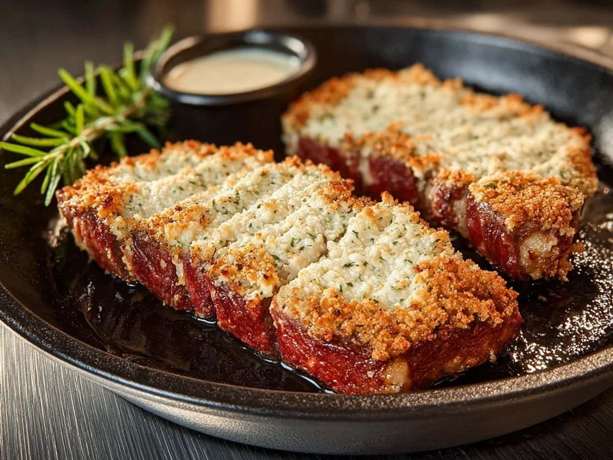 Parmesan Crusted Steak: Pan-Seared & Garlic-Herb Infused - Image 1