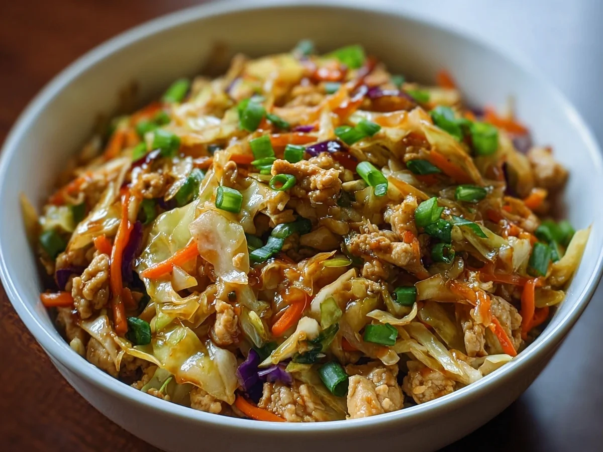 Quick Chicken Egg Roll Bowls with Cabbage - Image 1