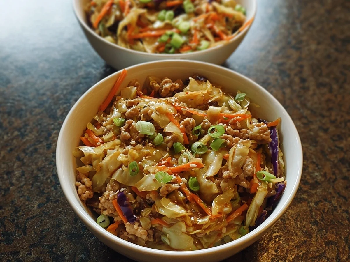Quick Chicken Egg Roll Bowls with Cabbage - Image 2