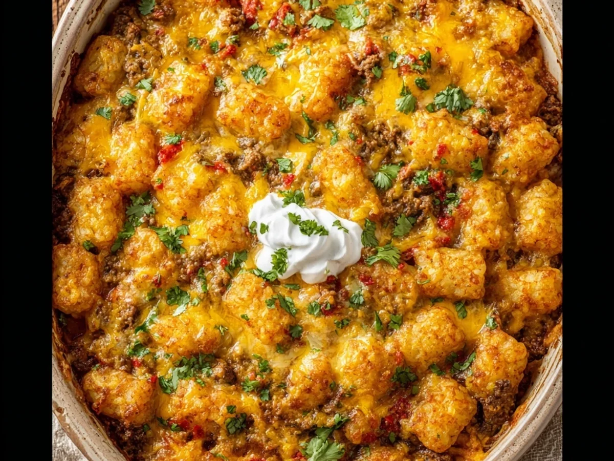 Quick Easy Taco Tater Tot Casserole for Busy Nights - Image 1