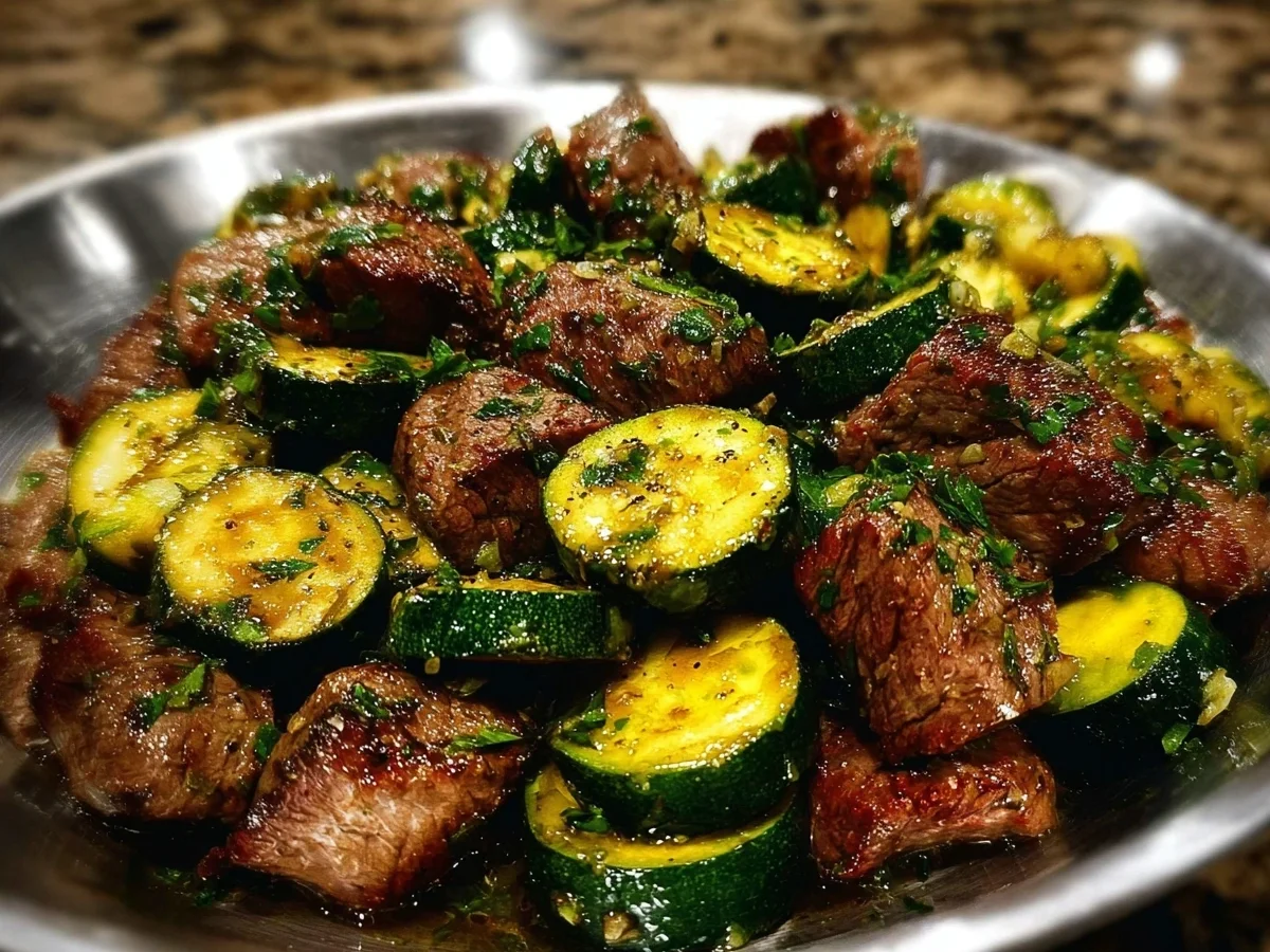 Quick Garlic Butter Steak Bites & Zucchini - Image 1