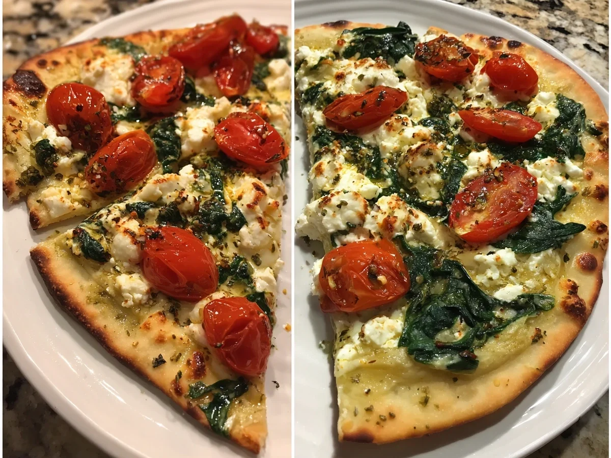 Quick Mediterranean Spinach & Feta Flatbread Pizza - Image 1
