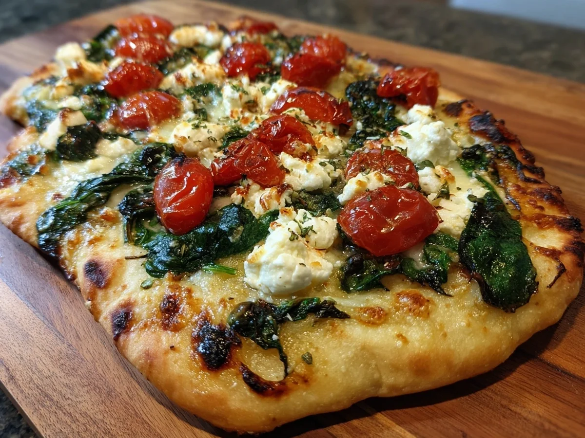 Quick Mediterranean Spinach & Feta Flatbread Pizza - Image 2