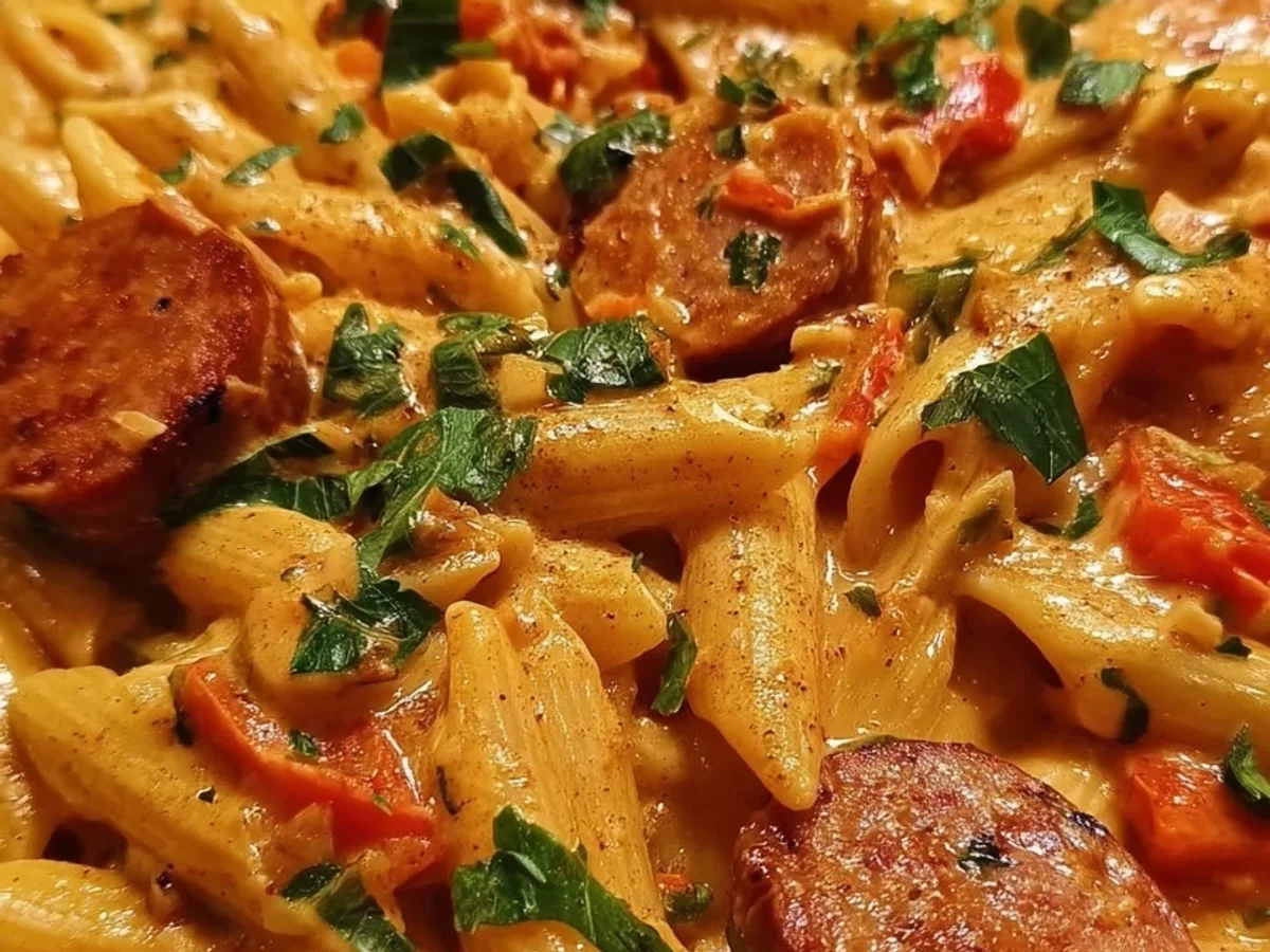 Quick One-Pot Creamy Cajun Sausage Pasta - Image 2