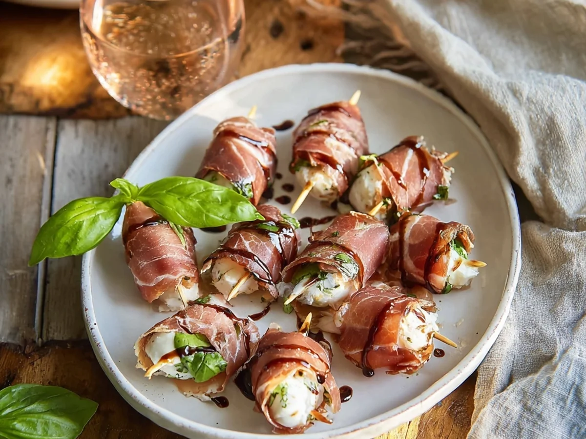 Quick Prosciutto Wrapped Mozzarella Bites for Parties - Image 1