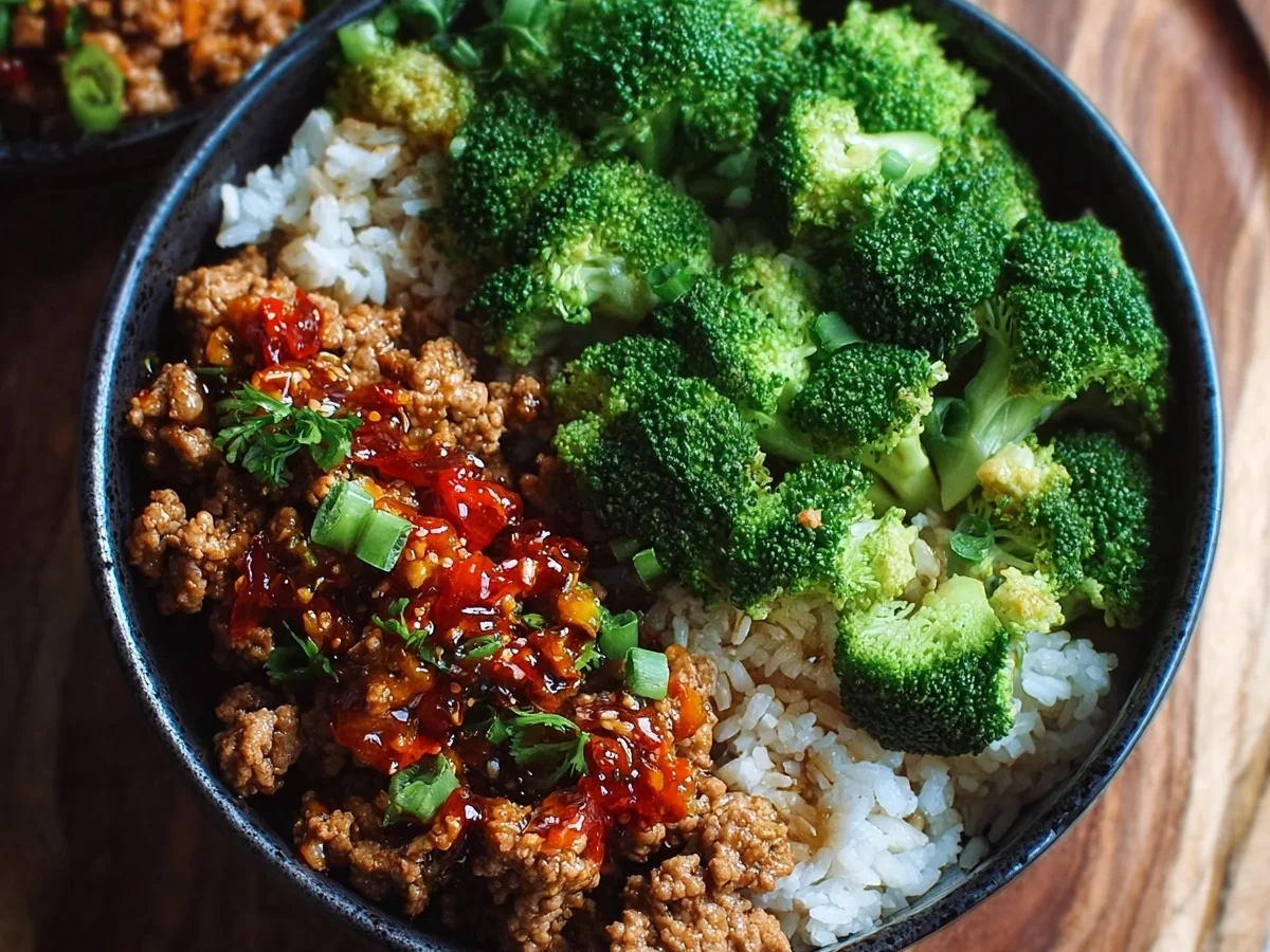 Quick Sweet & Spicy Ground Turkey Broccoli Bowls - Image 1