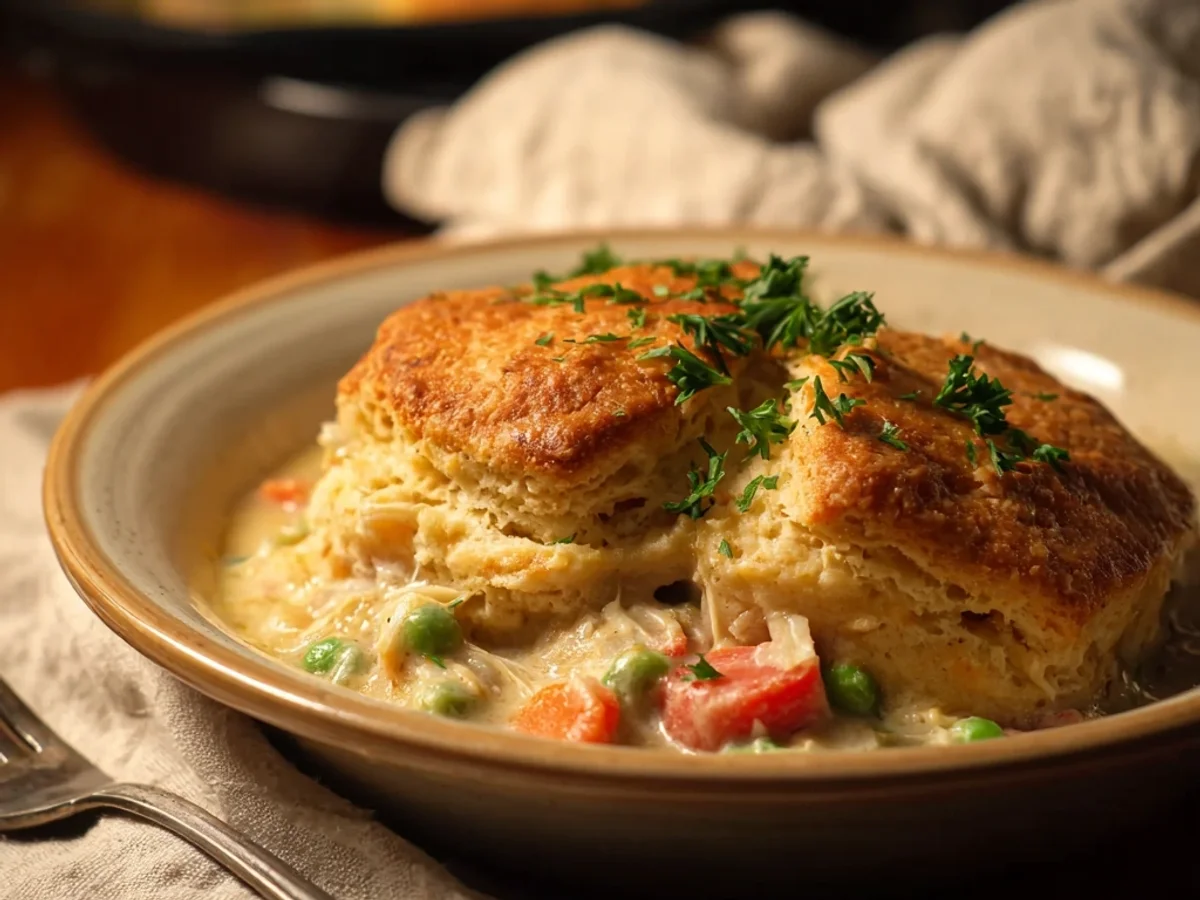 Red Lobster Biscuit Chicken Pot Pie: Fluffy Top, Creamy Fill - Image 1