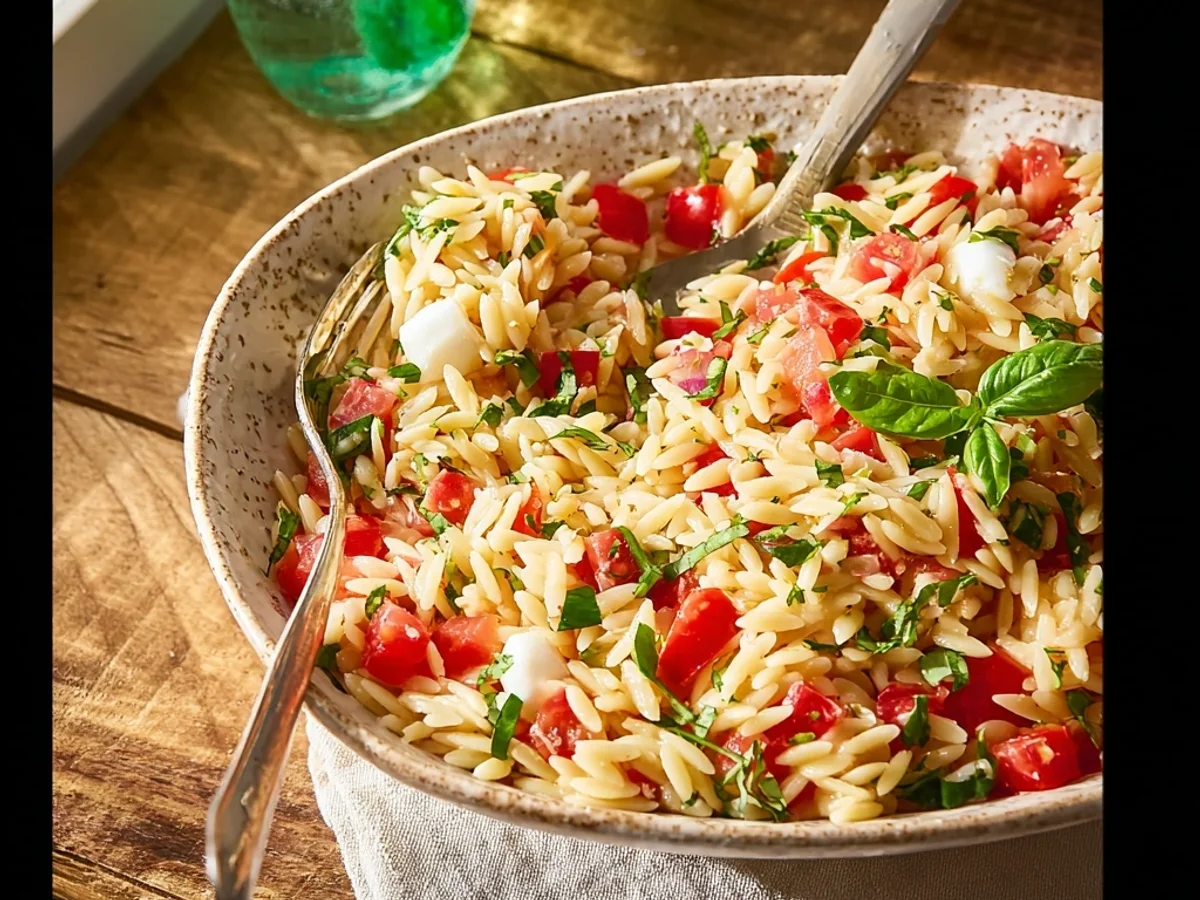 Refreshing Bruschetta Orzo Pasta Salad for Sunny Days - Image 1