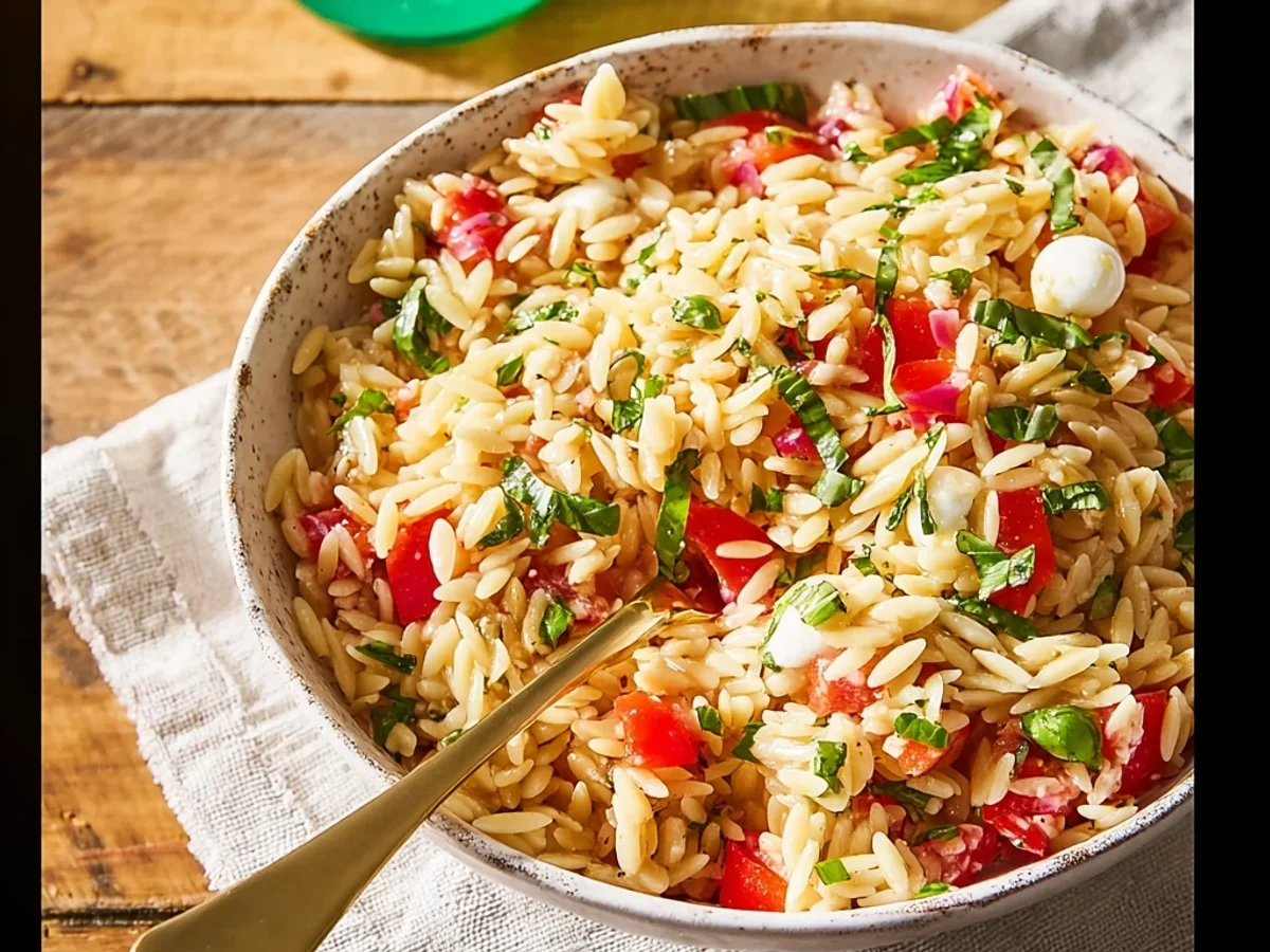 Refreshing Bruschetta Orzo Pasta Salad for Sunny Days - Image 2