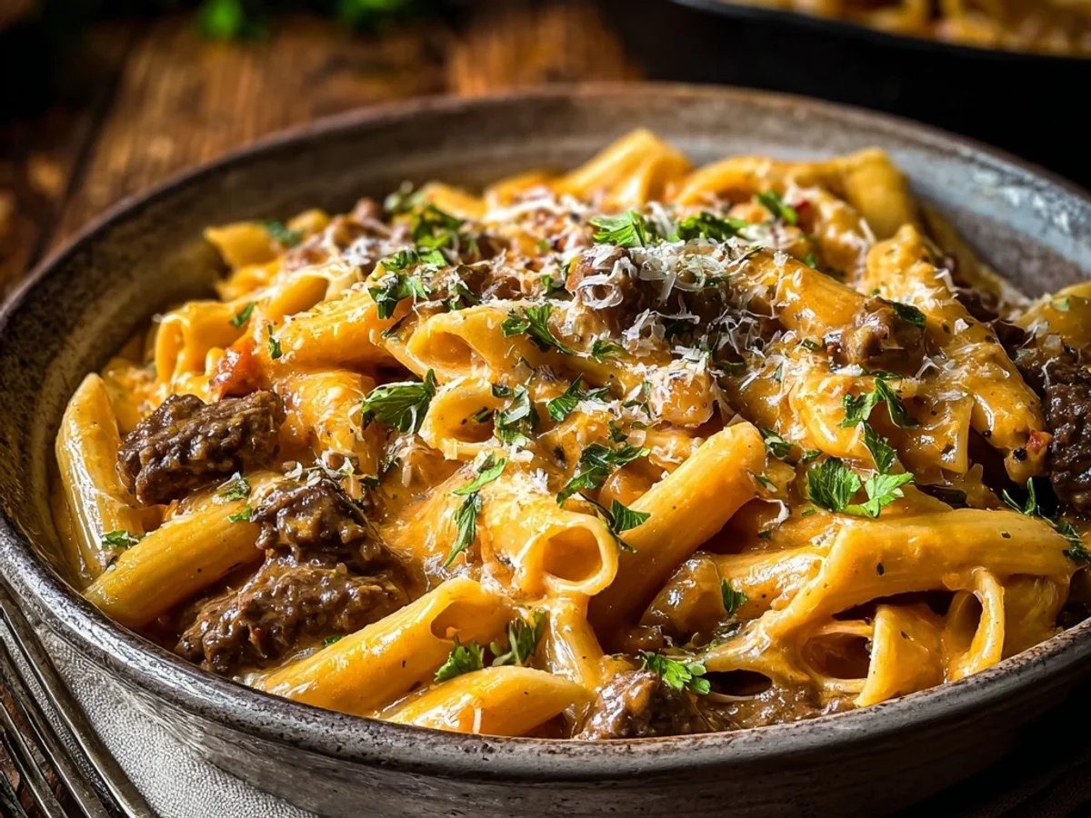 Rich Creamy Beef Pasta for a Satisfying Meal - Image 1