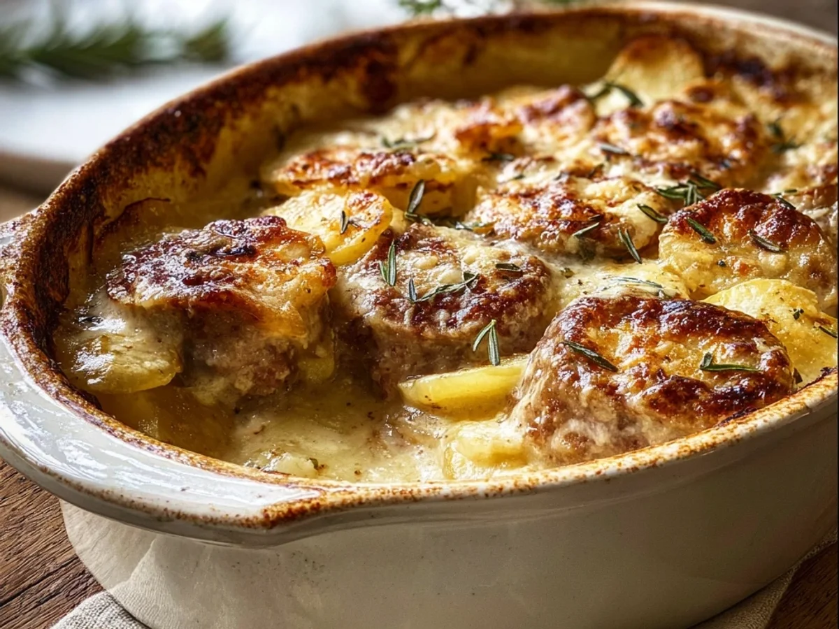 Rich Smothered Lamb Chop & Scalloped Potato Casserole - Image 1