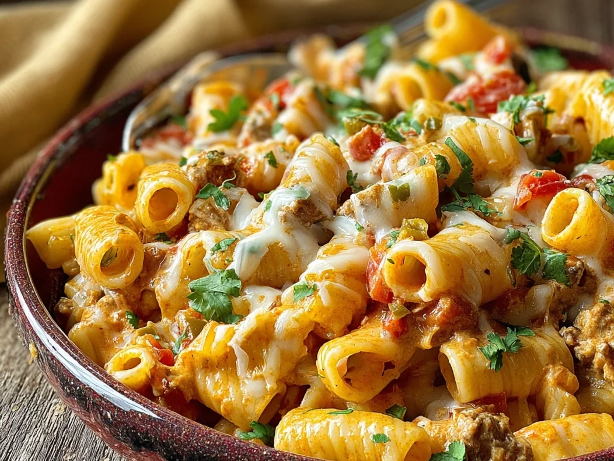 Rotel Pasta Fiesta: Creamy Cheesy Tex-Mex Delight - Image 1