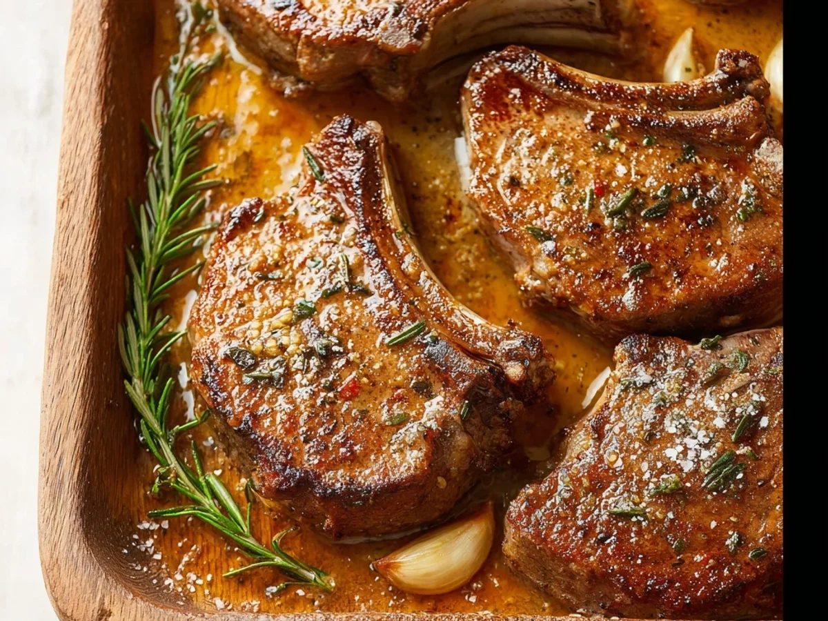 Simple Baked Lamb Chops with Rosemary & Garlic - Image 1