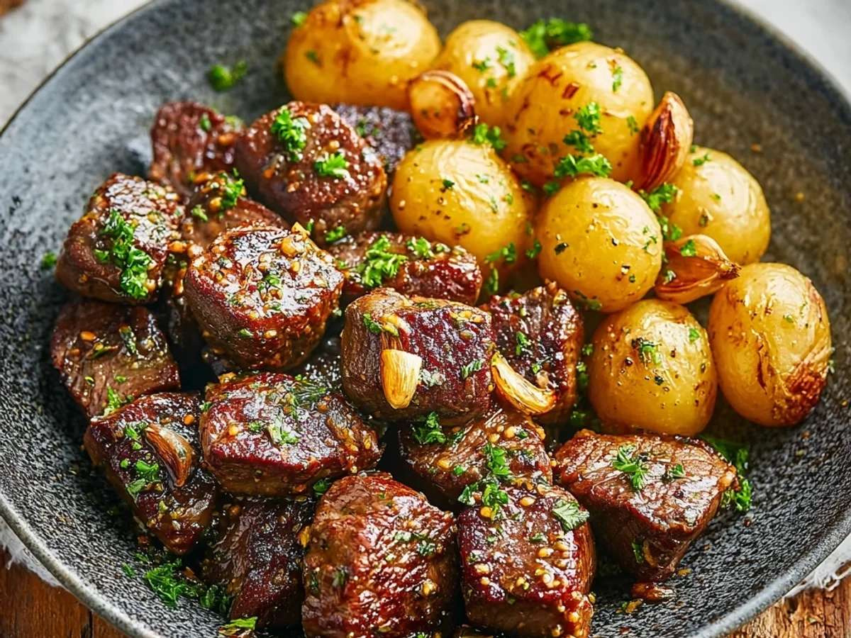 Simple Garlic Steak Bites & Potatoes Skillet - Image 2
