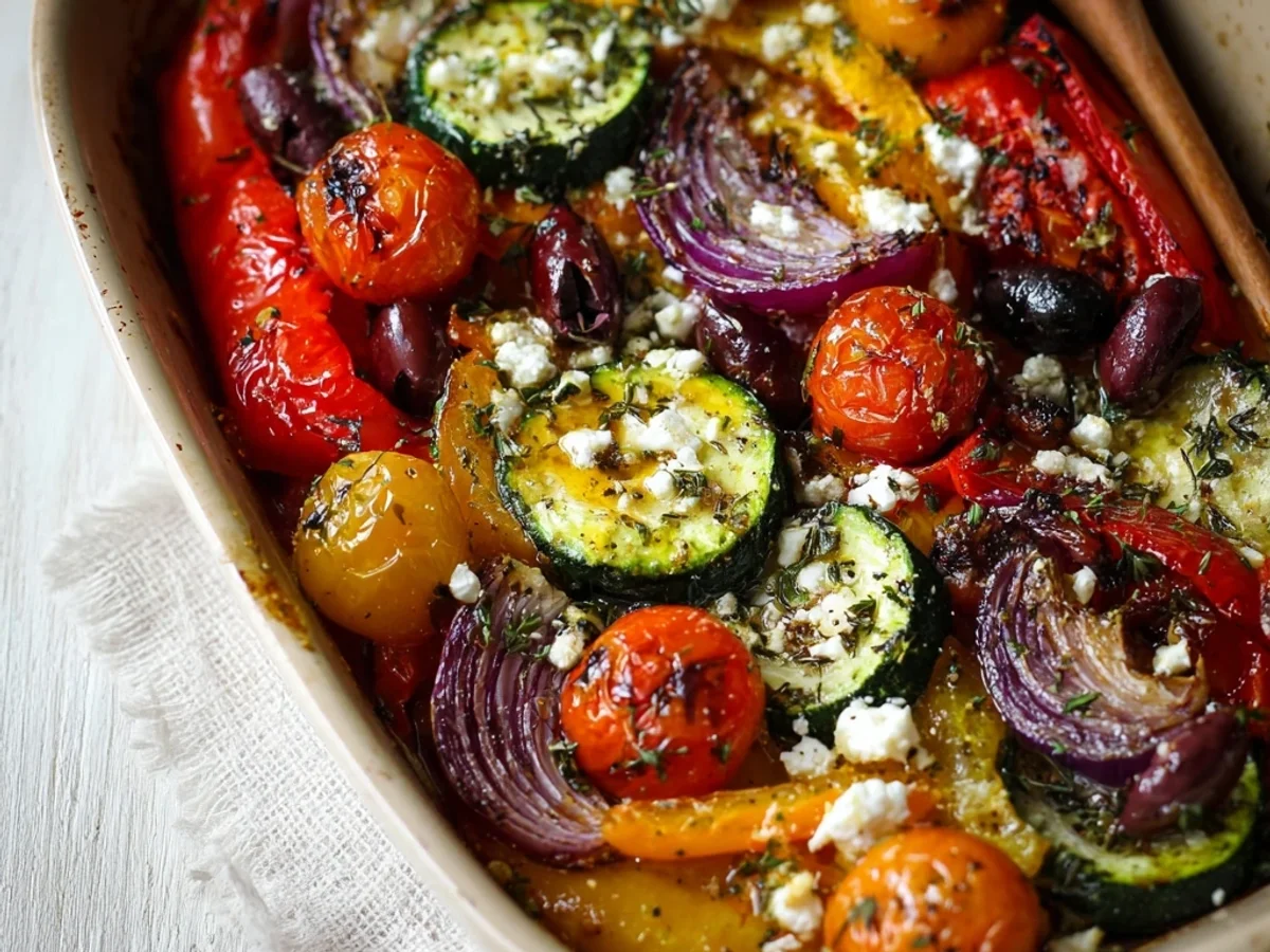 Simple One Pan Greek Vegetables: Roasted Feta & Herbs - Image 2