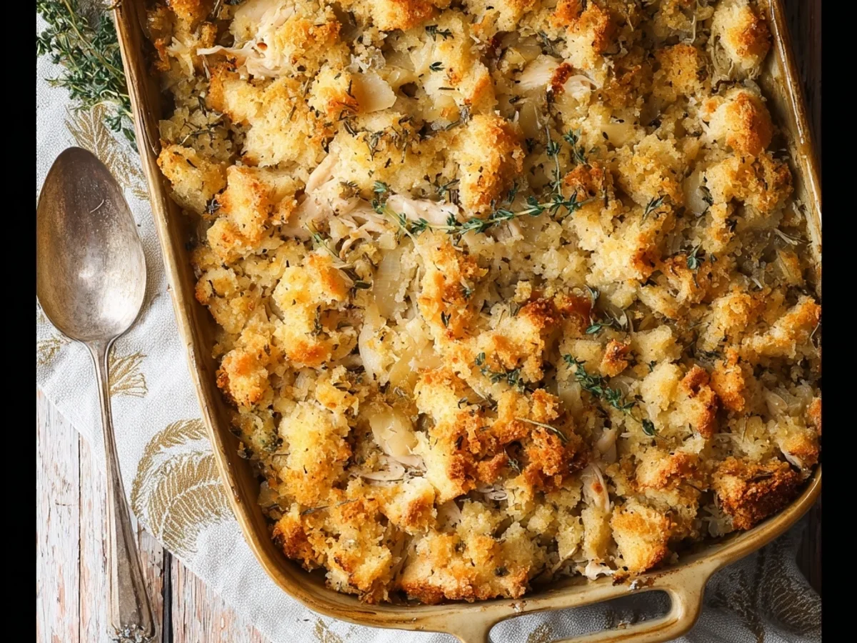 Simple Rotisserie Chicken Stuffing Casserole Bake - Image 1