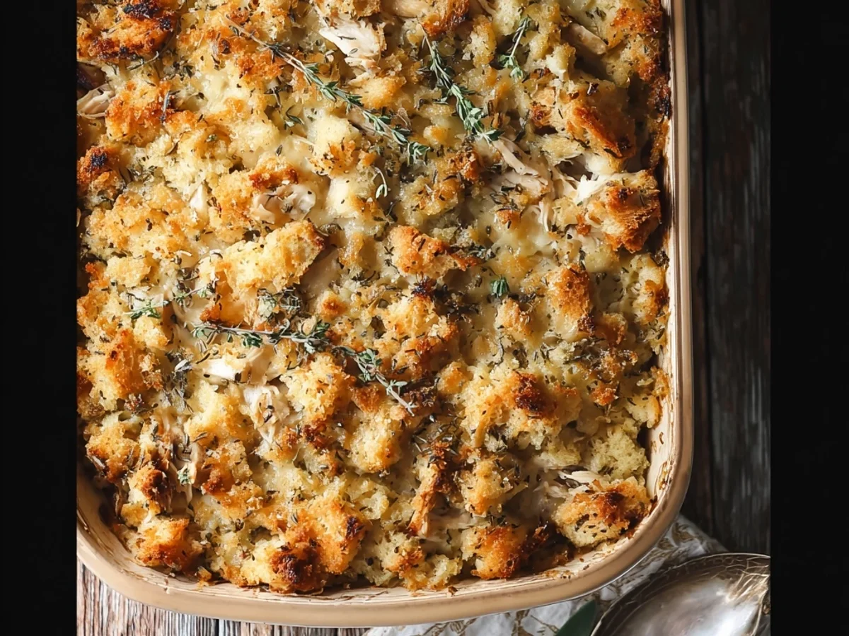 Simple Rotisserie Chicken Stuffing Casserole Bake - Image 2