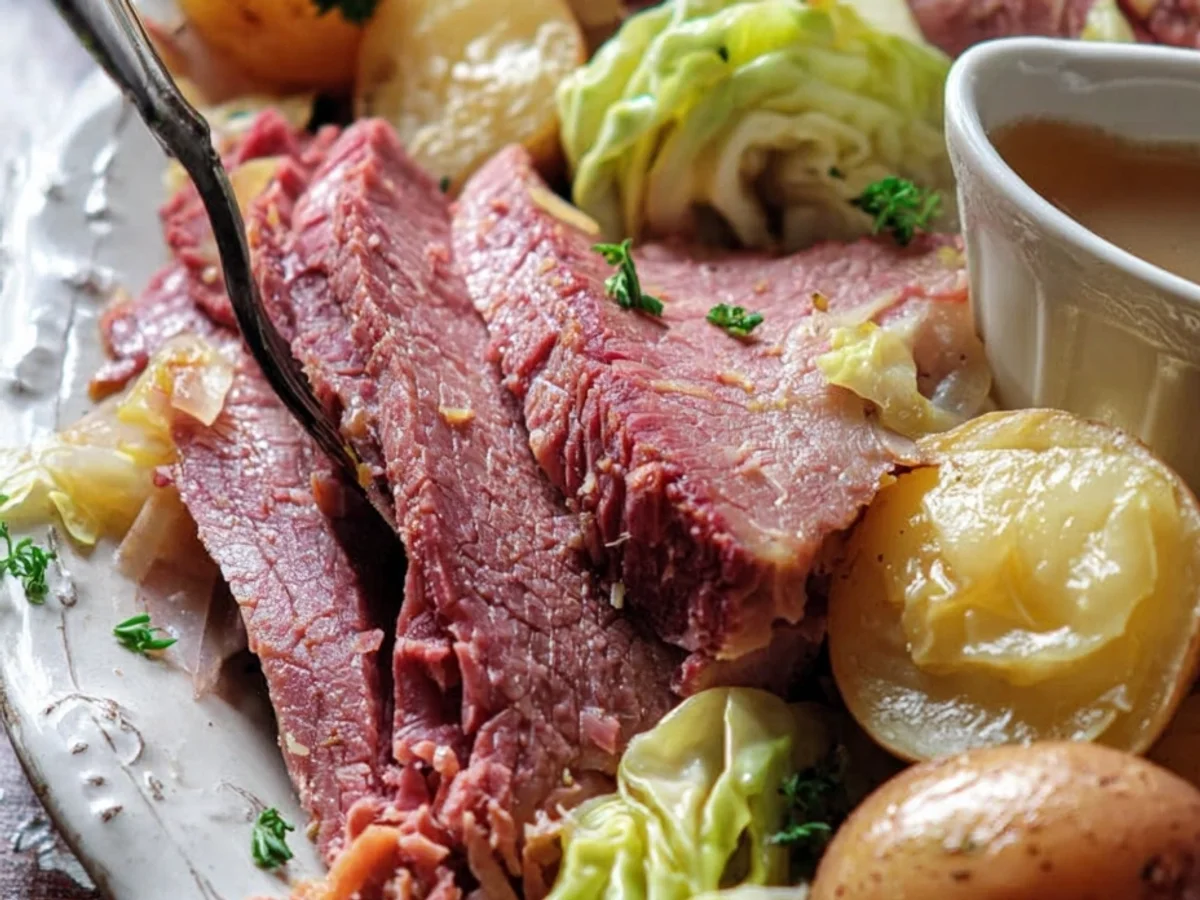 Simple Slow Cooker Corned Beef & Cabbage - Image 1