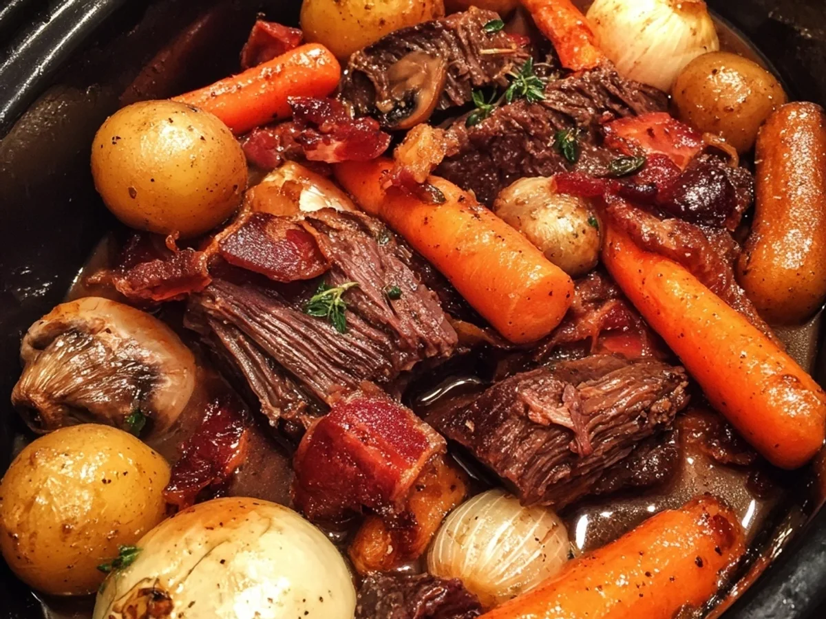 Slow Cooker Beef Bourguignon: Tender & Rich Recipe - Image 1