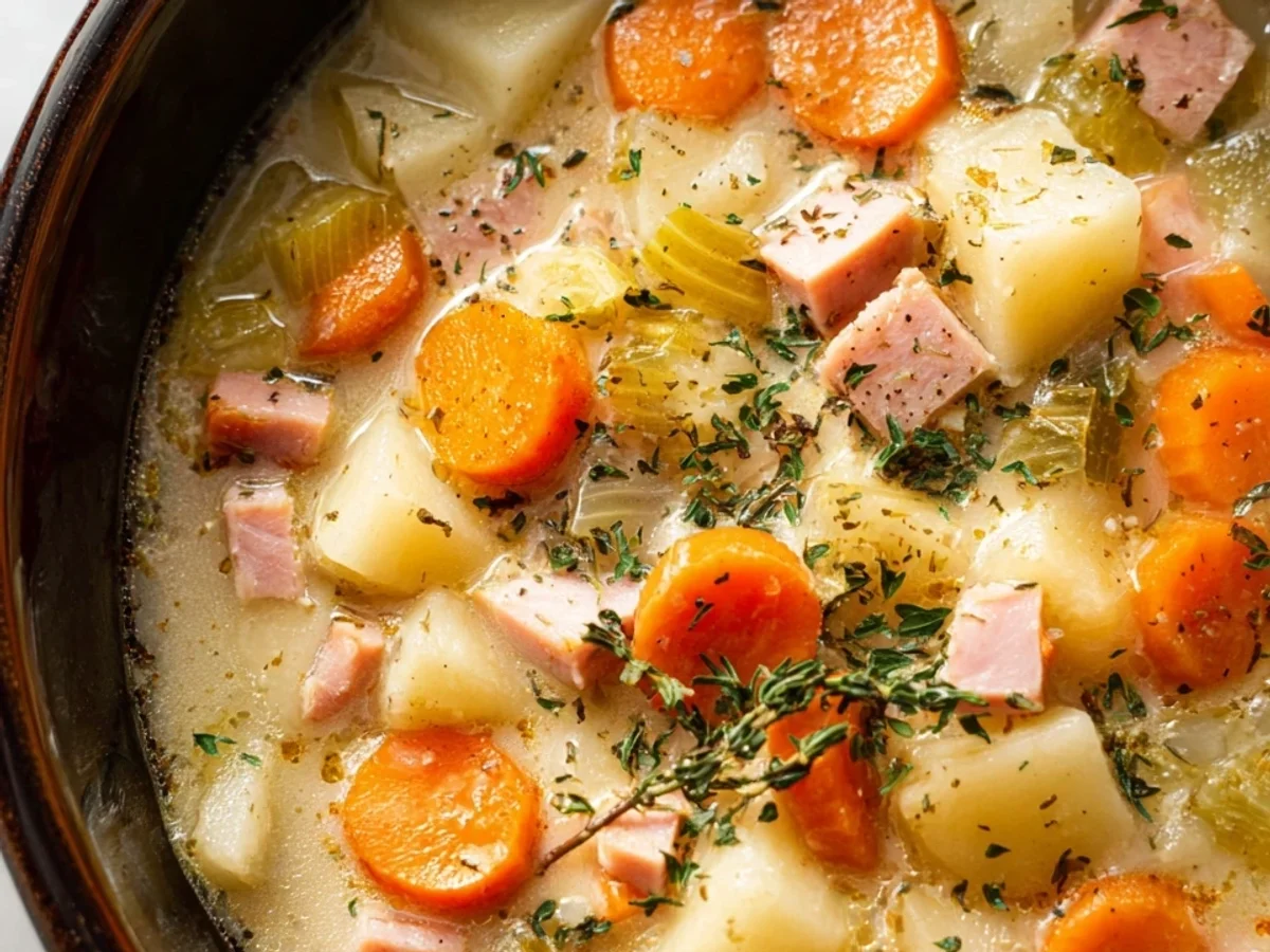 Slow Cooker Turkey Ham Potato Soup - Image 1