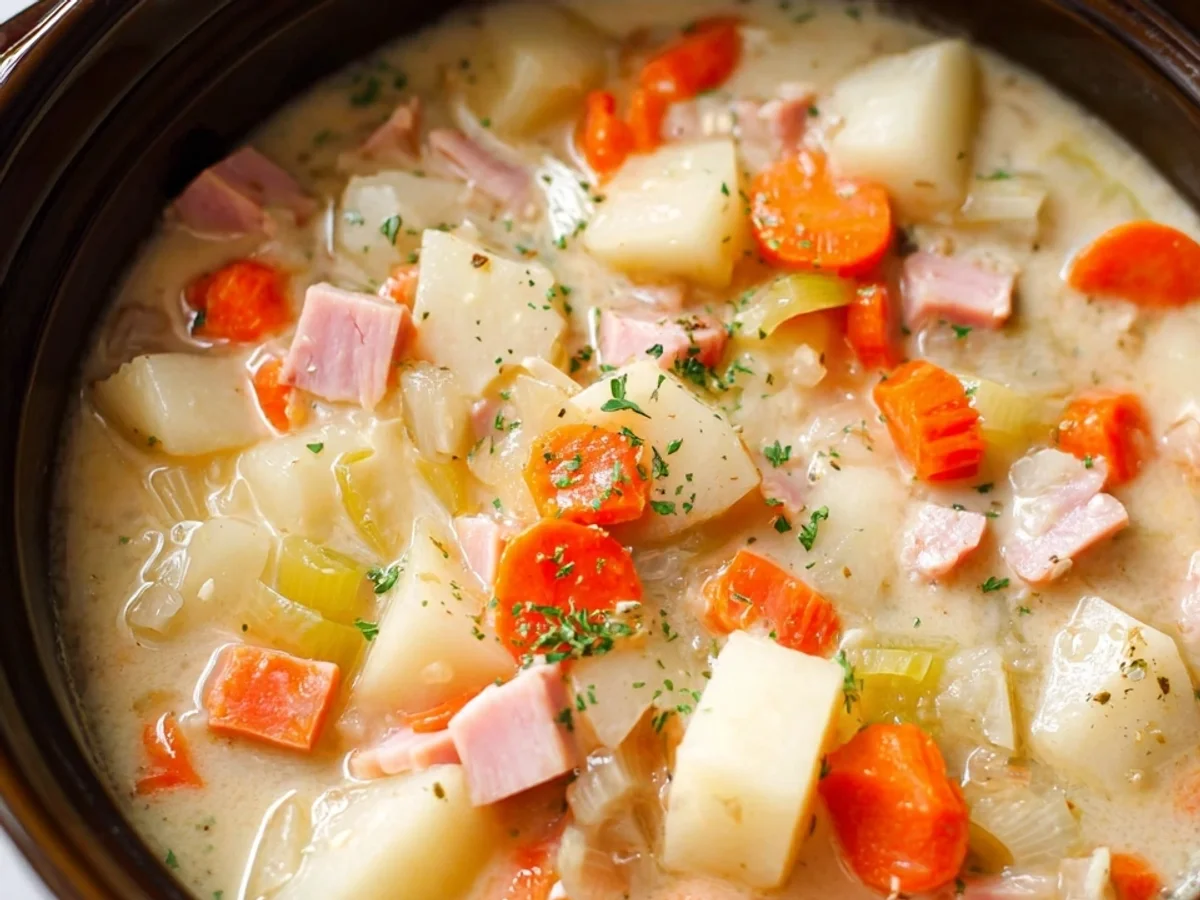 Slow Cooker Turkey Ham Potato Soup - Image 2