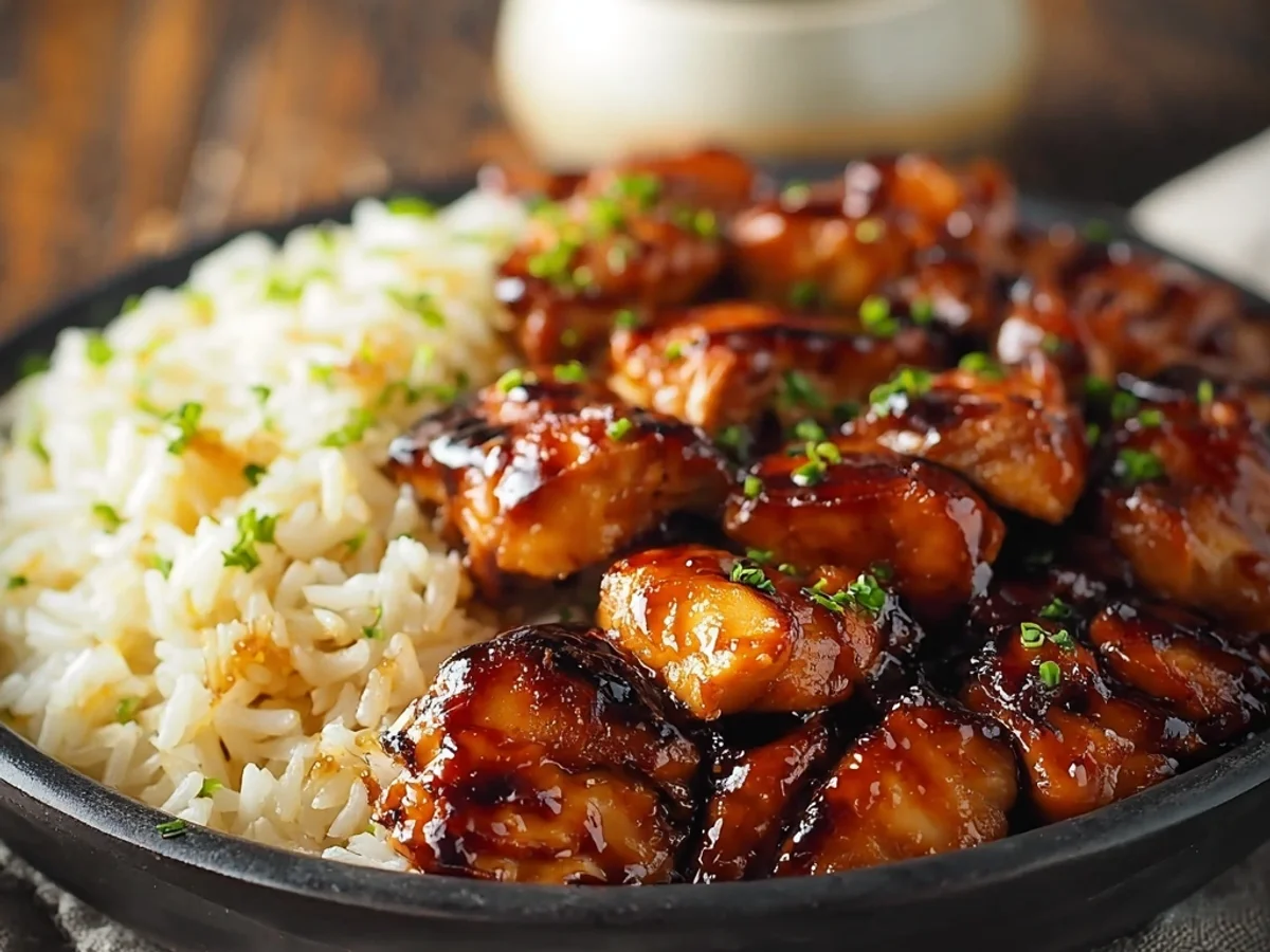 Smoky Honey BBQ Chicken with Fluffy Rice Dinner - Image 1