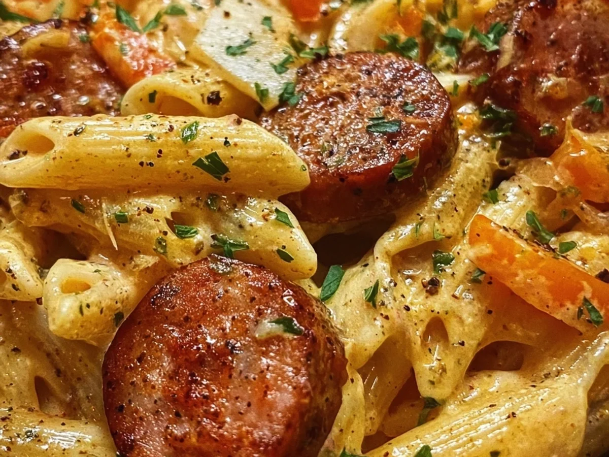 Spicy Creamy One-Pot Cajun Sausage Pasta - Image 1