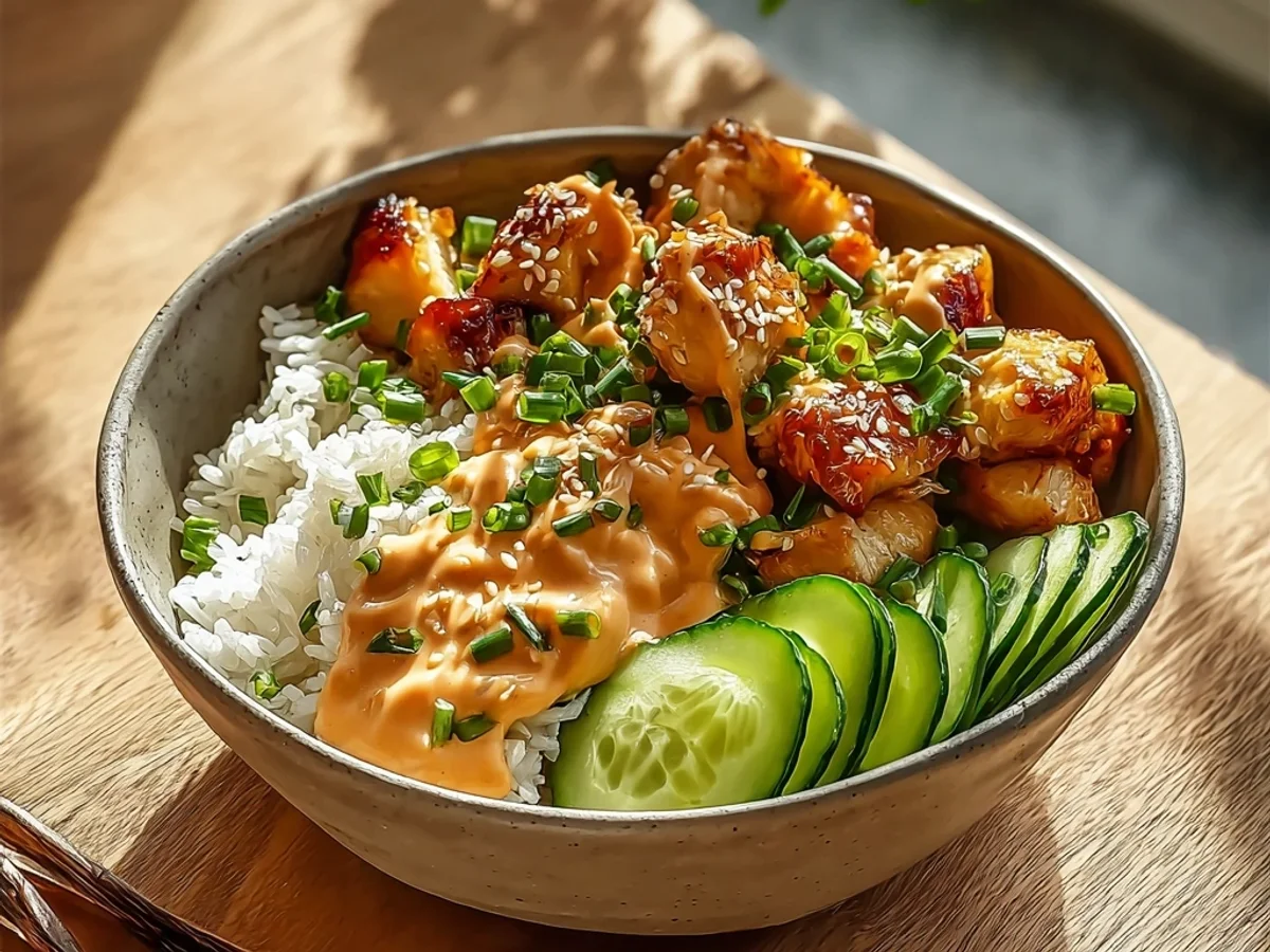 Spicy Peanut Bang Bang Chicken Bowl Recipe - Image 1
