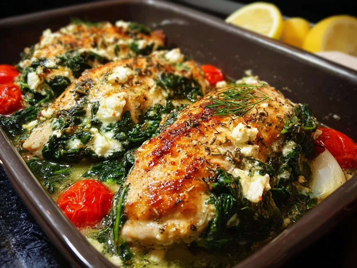Spinach Feta Baked Chicken: Easy One-Pan Dinner - Image 1