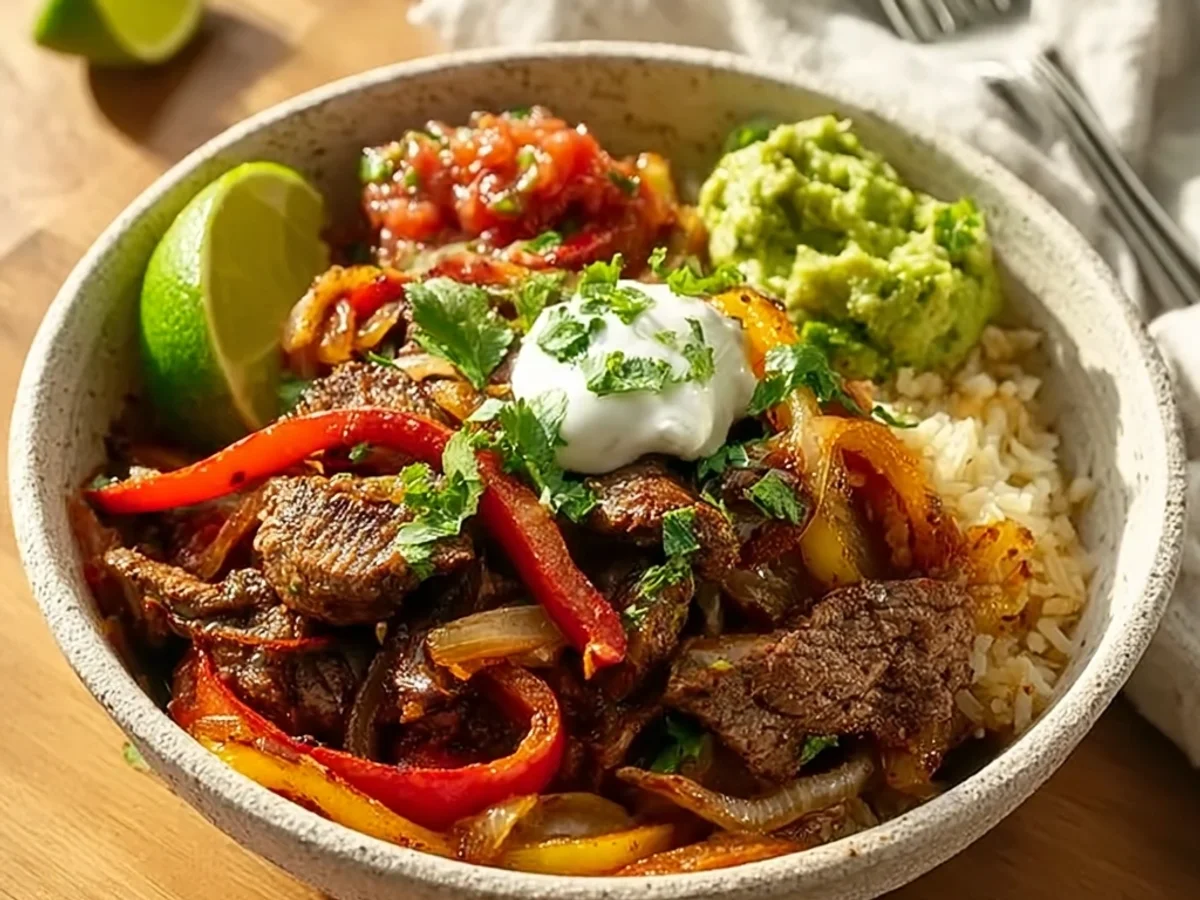 Steak Fajita Bowl: High-Protein, Low-Carb Dinner - Image 1