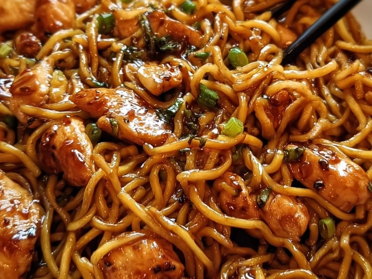 Sticky Garlic Chicken Noodles: Easy Weeknight Recipe - Image 1