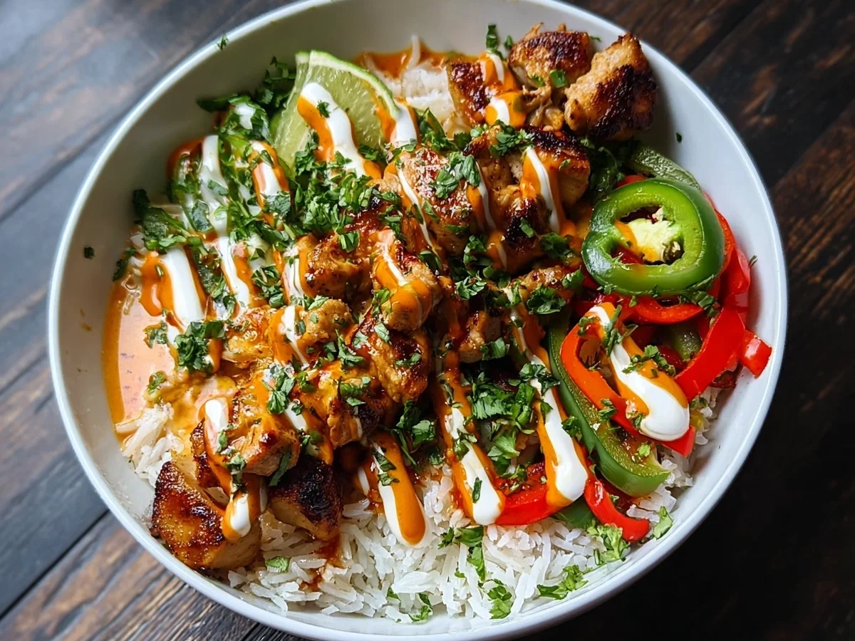 Sweet Chili Chicken Bowl with Coconut Lime Drizzle - Image 1