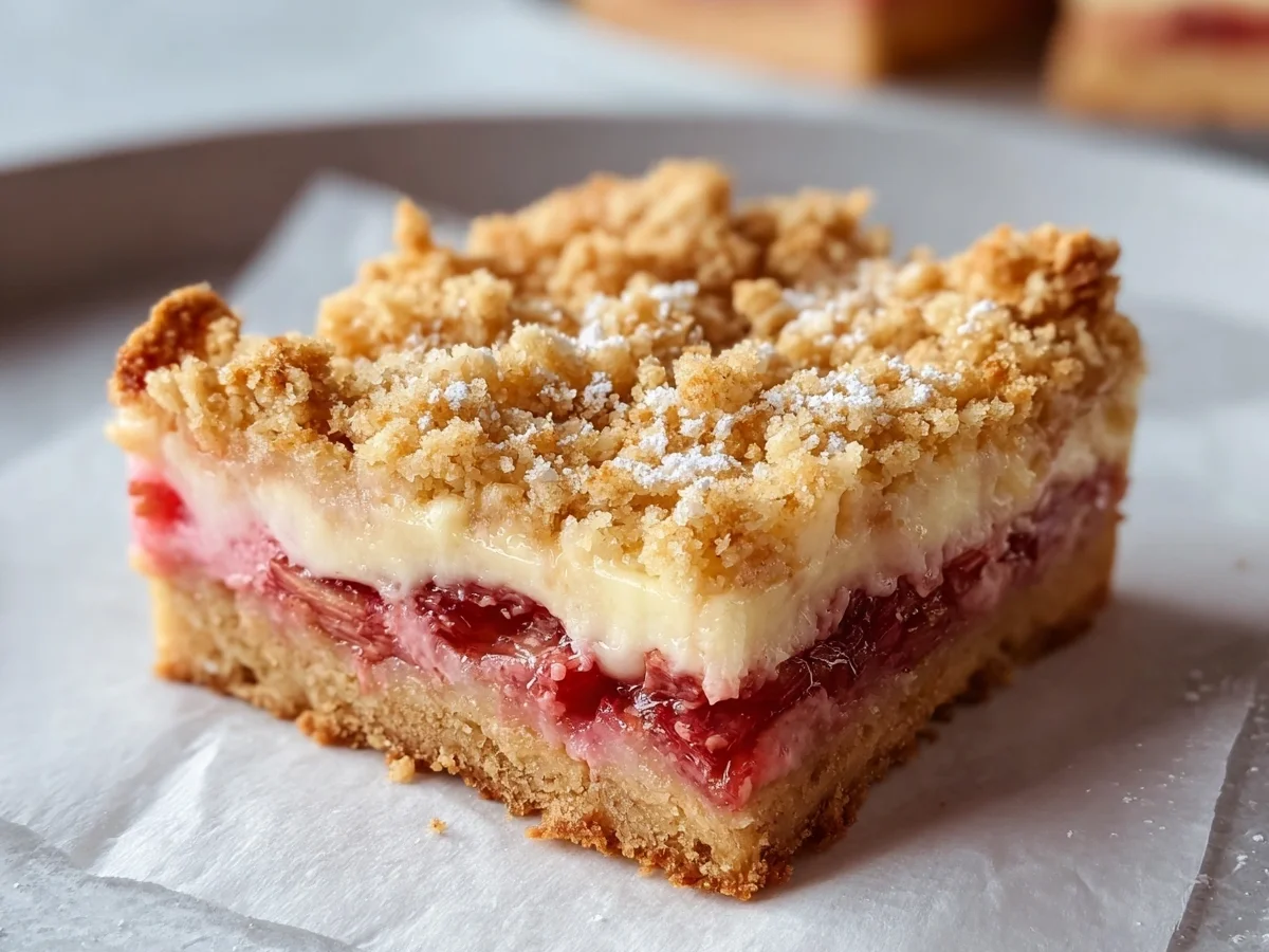 Sweet Tangy Rhubarb Cream Cheese Bars - Image 1