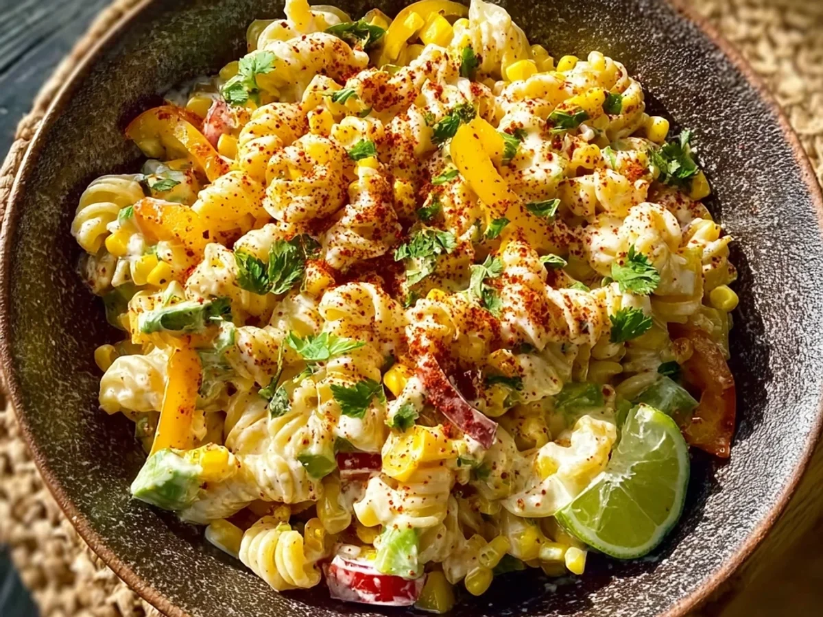 Tangy Mexican Street Corn Pasta Salad: Easy Recipe - Image 1
