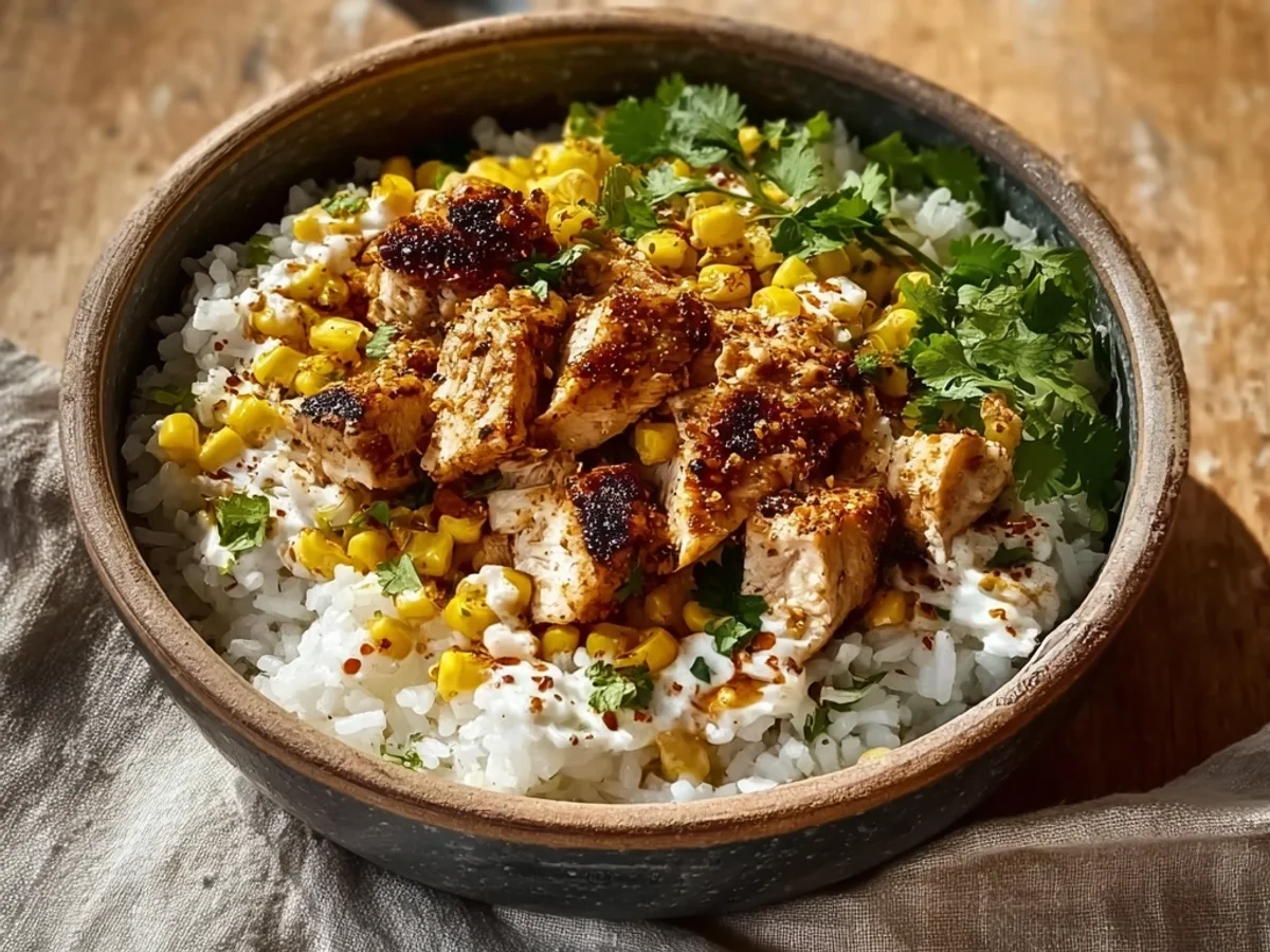 Tangy Street Corn Chicken Rice Bowl for Weeknights - Image 1
