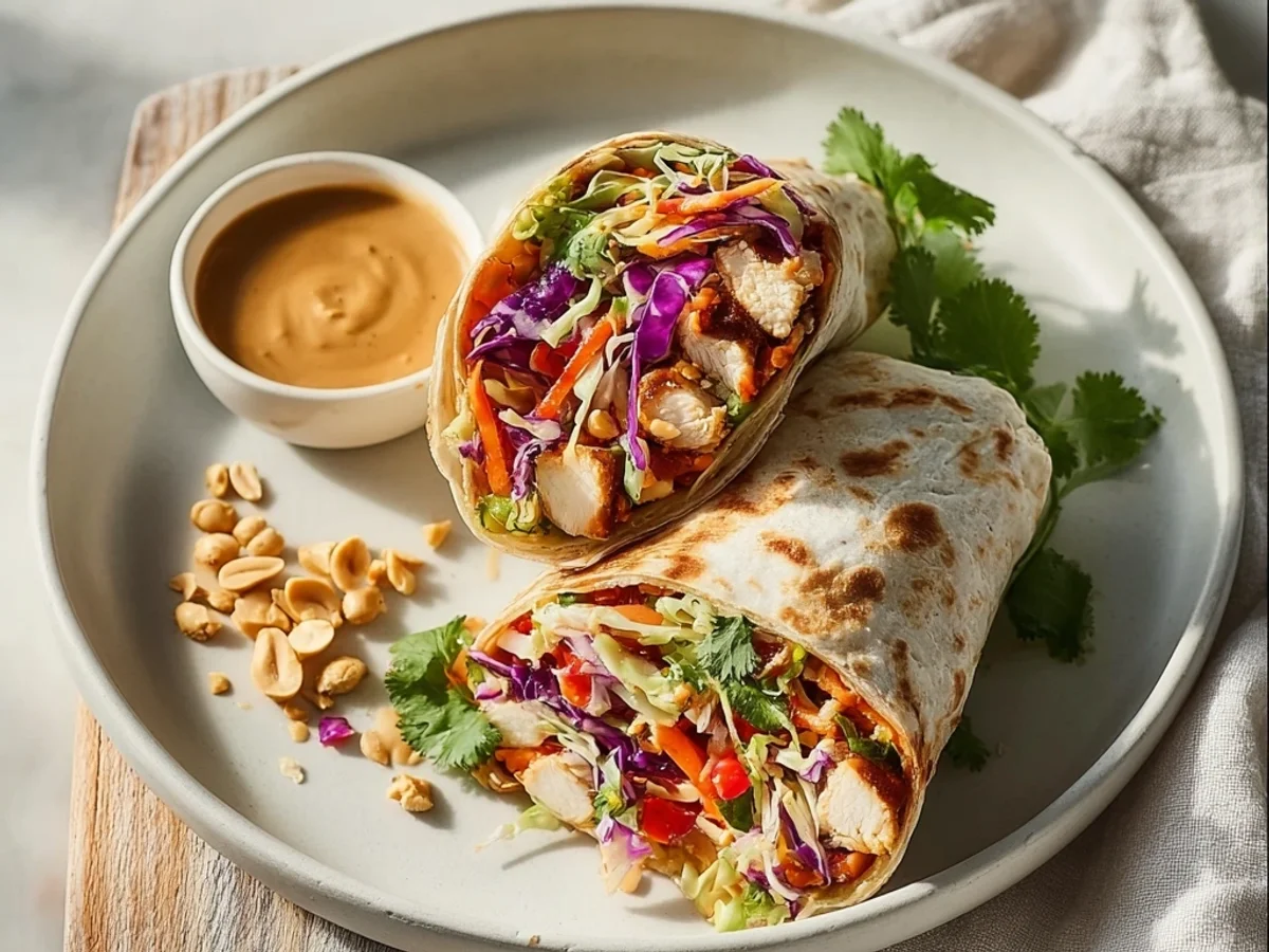 Tangy Thai Chicken Wrap with Crunchy Slaw - Image 1
